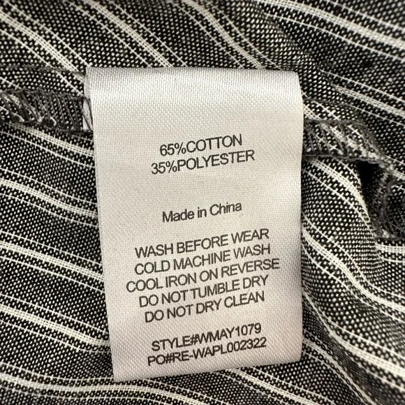 NWOT Atmos&Here Long Sleeve Collared Blouse - Grey w/white stripe - Size 12 AU - Picture 5 of 5